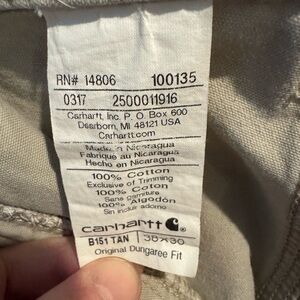 Carhartt Beige Dungaree Fit Pants